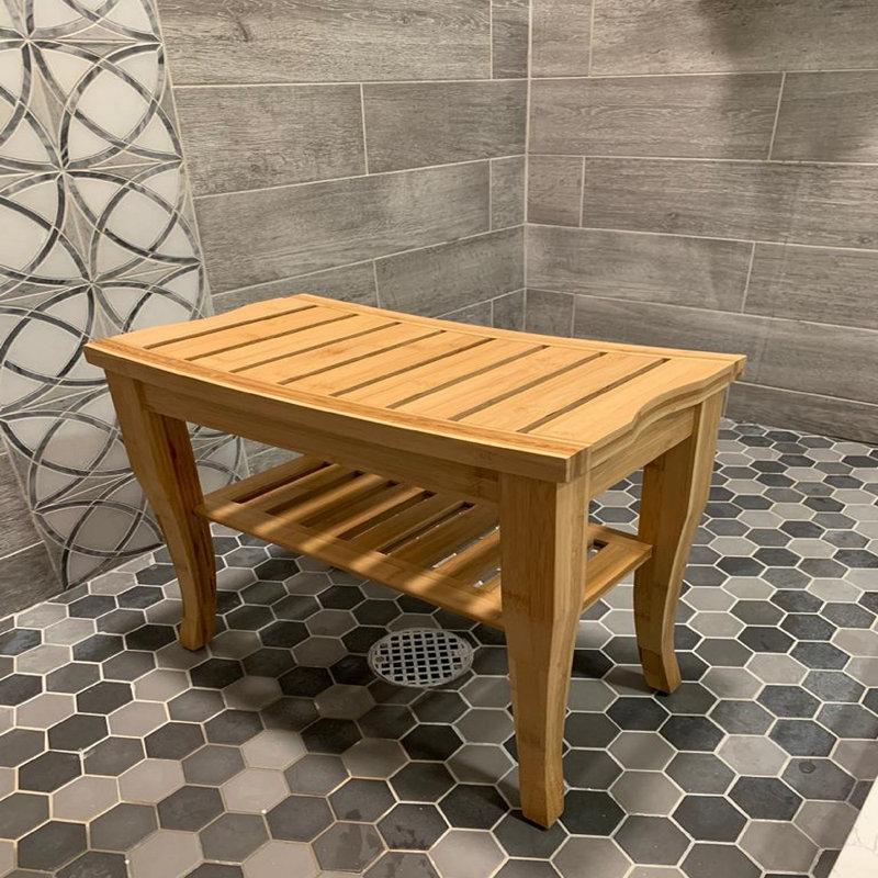 9.8" W Bamboo Shower Bench & Reviews Wayfair